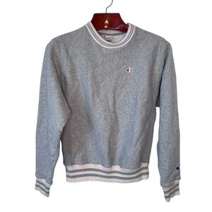 VTG CHAMPION Sweatshirt Reverse Weave Gray Crew Neck Sweater Sleeve Y2K